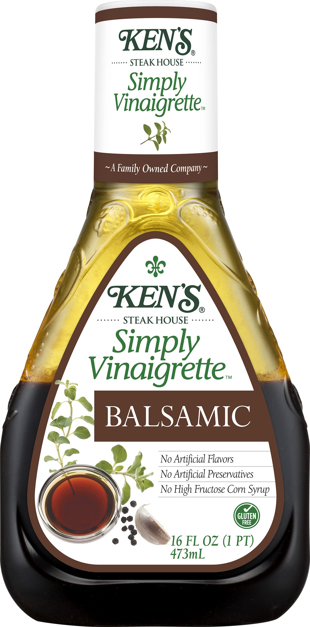 Ken'S Steak House Simply Vinaigrette, Balsamic, Salad Dressing 16 Ounce