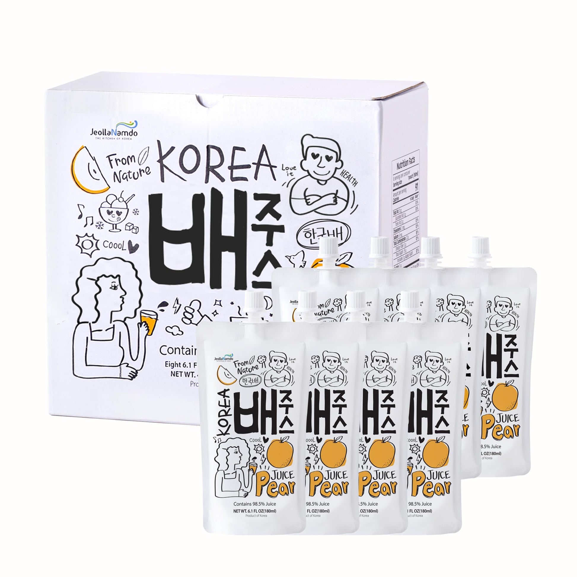 Korean Pear Juice Boxes 48.7 Fl Oz (Pack of 8) - ??? - [Good for Hangover] Fresh Juice, On-the-Go Drinks