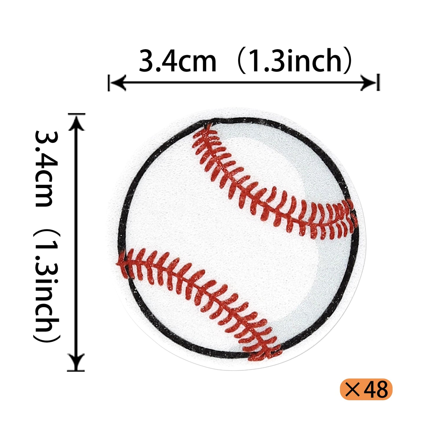 Rssta i 48 Pack Edible Baseball Cupcake Toppers - Sport Ball Theme, 1.3x1.3 inch, Perfect for Kids Birthday Parties and Baby Showers