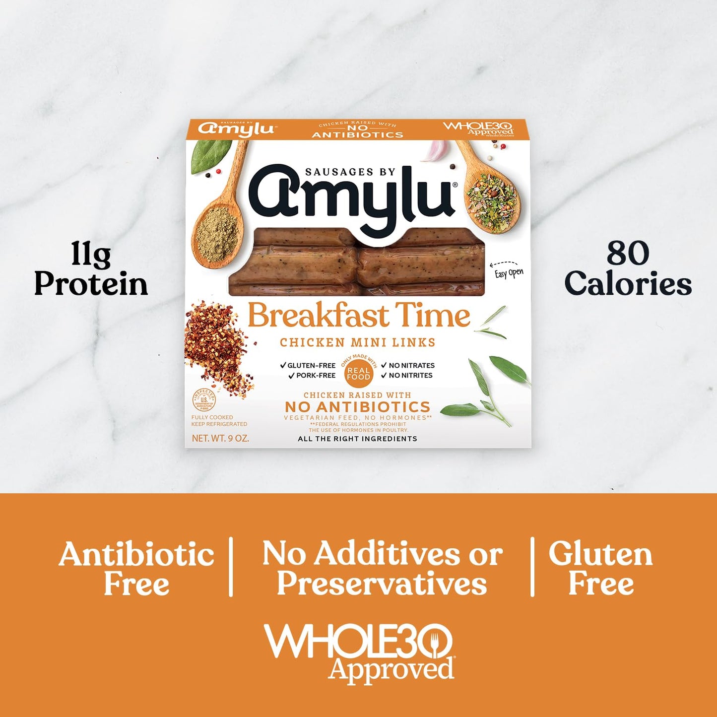 Amylu Chicken Sausage Breakfast Time 9oz