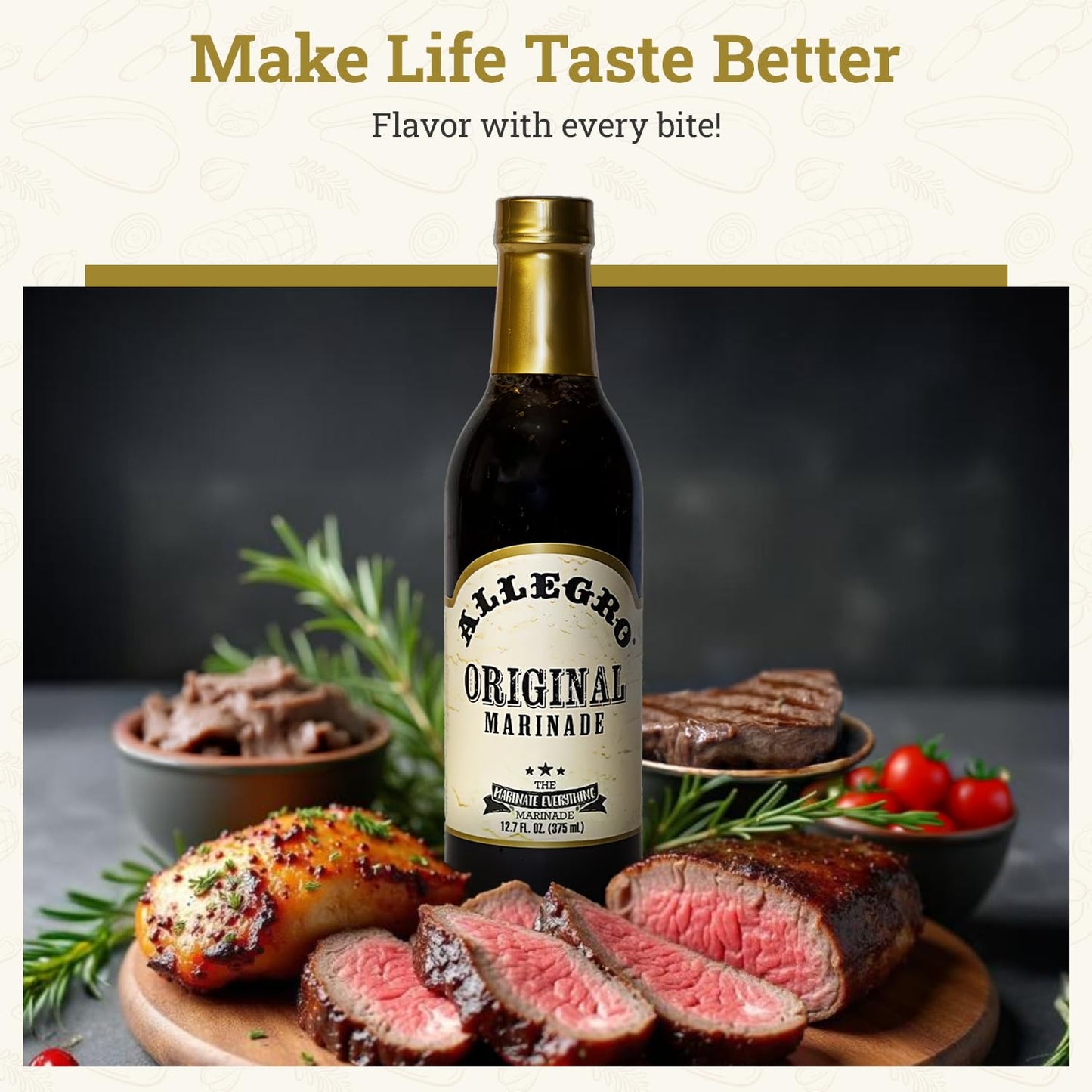 Allegro Marinade for Meat & Veggies - 12.7 Fl Oz - Kosher & Gluten Free