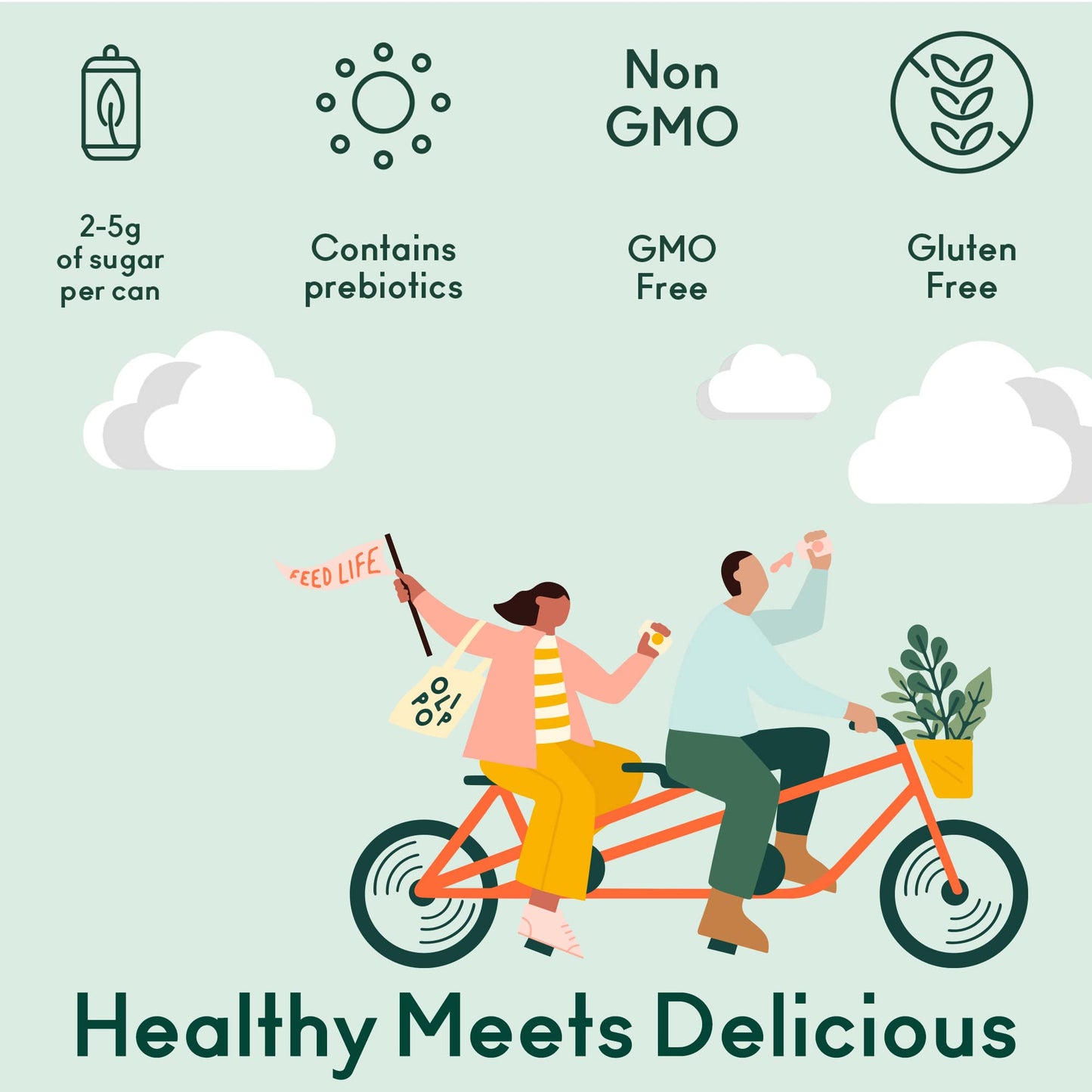 OLIPOP - 4-Flavor Sparkling Tonic Retro Greatest Hits Variety Pack, Prebiotic Soda Sampler, Rich in Botanicals,High Fiber, Vegan