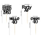 Gyufise 24 Pack Black 40Th Birthday Cupcake Toppers Glitter Forty Hello 40 Straight Outta 1983 Cupcake Picks For Cheers To 40 Bi