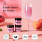 Bayep Shimmer Pink Edible Glitter for Drinks, 30g Luster Dust for Cakes and Parties