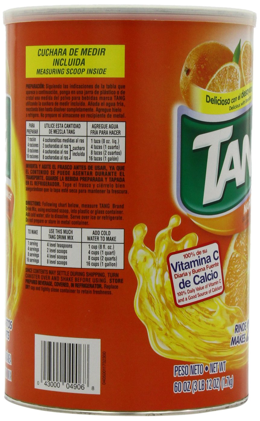 Tang Drink Mix, Orange, 60 Ounce