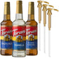 Torani Syrups, Classic Caramel, Hazelnut, and Vanilla Syrup Variety 3-Pack, Coffee Syrups for Drinks, Pumps Included, 25.4 Fl Oz