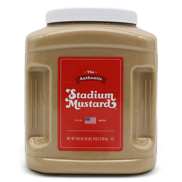 The Authentic Stadium Mustard. Bulk Food Service Jug. From Cleveland's Famed Municipal Stadium. The Classic Condiment for Hot Do