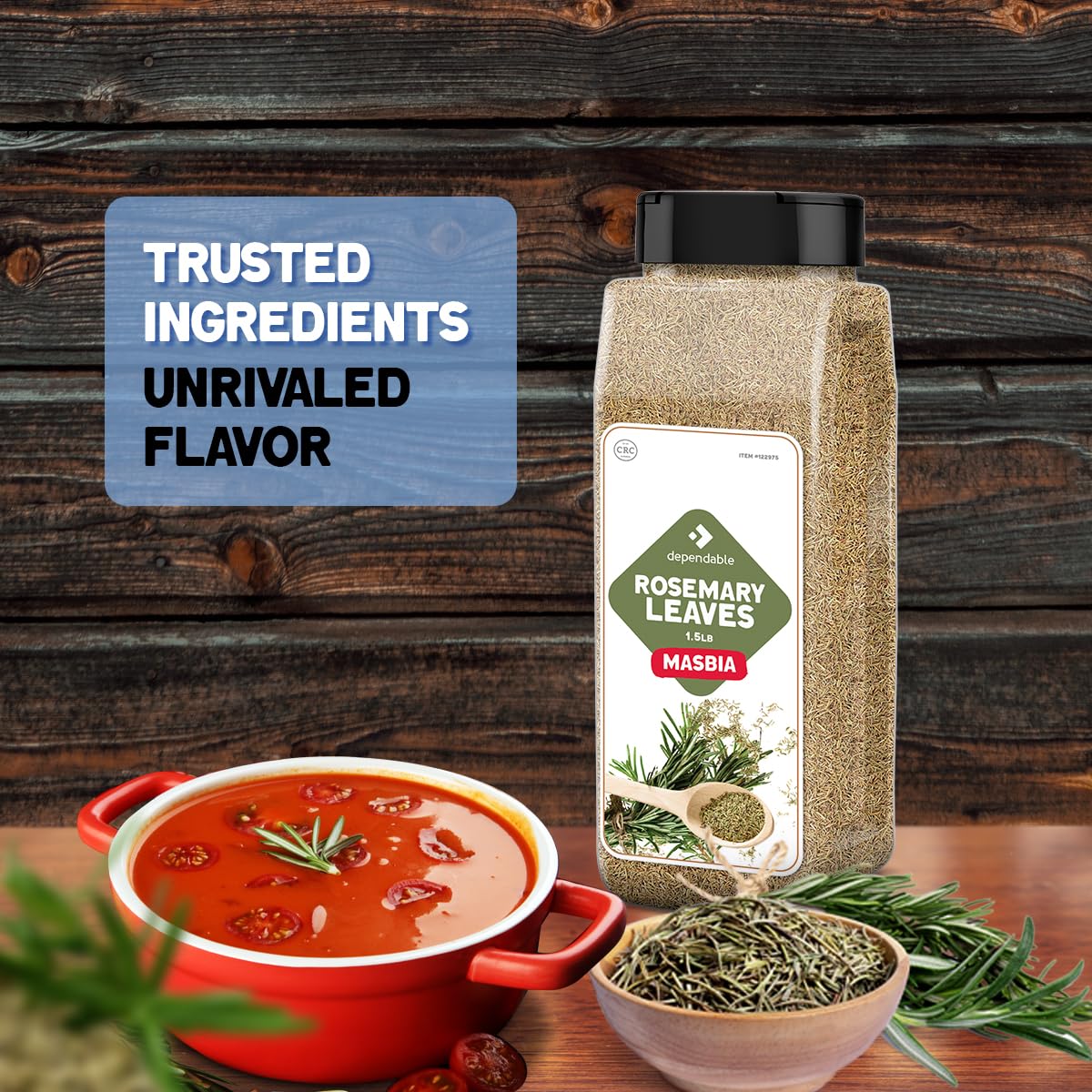 Dependable Foods Rosemary Leaves Cut & Sifted - 1.5 Lb. Jar - Kosher, Rosemary Herb Spice - Non-Gmo, Gluten-Free Seasoning Perfe