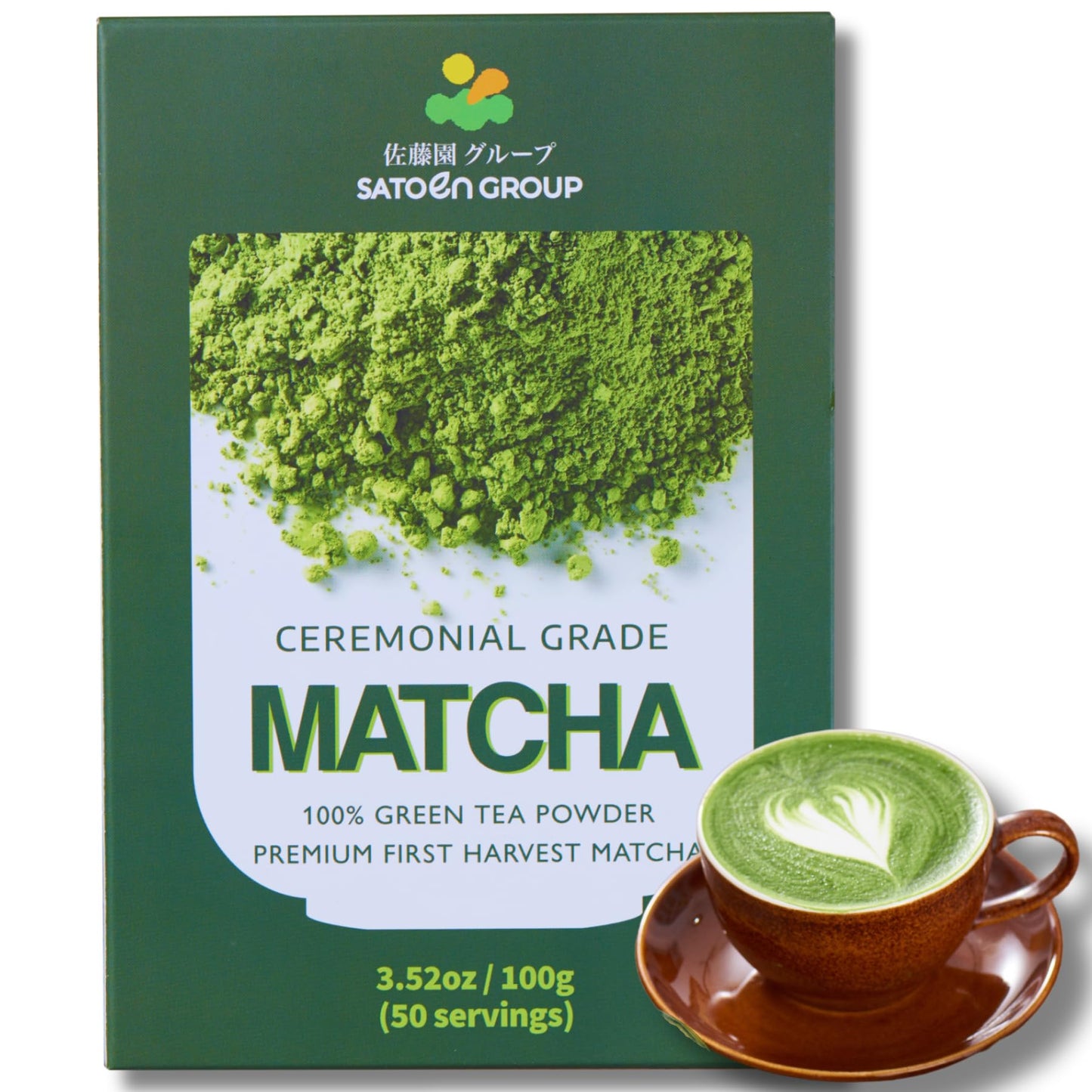 Satoen Ceremonial Grade Matcha Powder 3.52 Oz (100G) - Matcha Ceremonial Grade Green Tea Powder - Crafted For Matcha Tea, Lattes