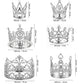 Ruisita 6 Pieces Silver Crown Cake Topper Vintage Pearl Rhinestone Crown Cake Topper Mini Tiara Cupcake Toppers Children Crown H