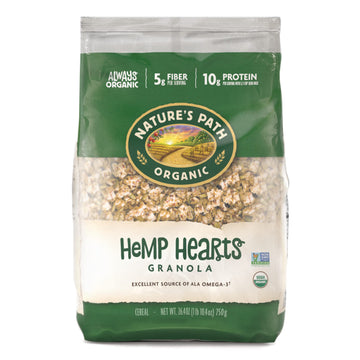 Nature'S Path Organic Hemp Hearts Granola, 1.65 Lbs. Earth Friendly Package (Pack Of 6), Non-Gmo, 30G Whole Grains, Heart Health