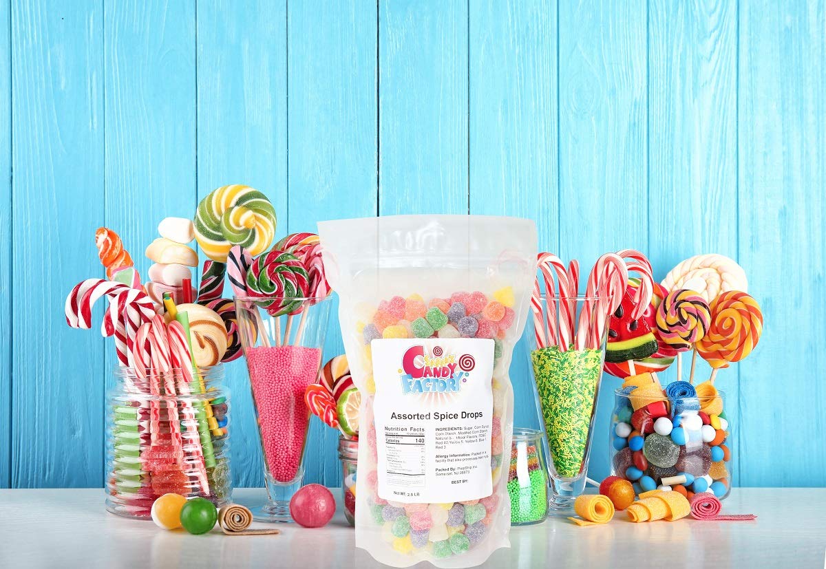 Sarah s Candy Factory Assorted Spice Drops Candy in Resealable Bag, 2.5 Lbs