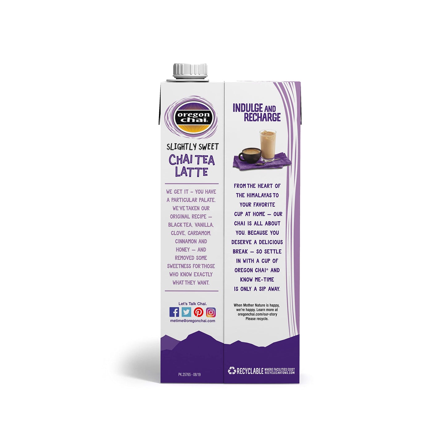 Oregon Chai Slightly Sweet Chai Concentrate, 32 Fluid Ounce (Pack Of 6)