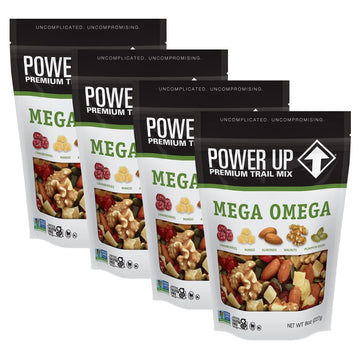 Power Up Mega Omega Trail Mix By Gourmet Nut -100% Natural Keto & Paleo Friendly Non GMO Vegan Gluten Free Certified Kosher - Sh