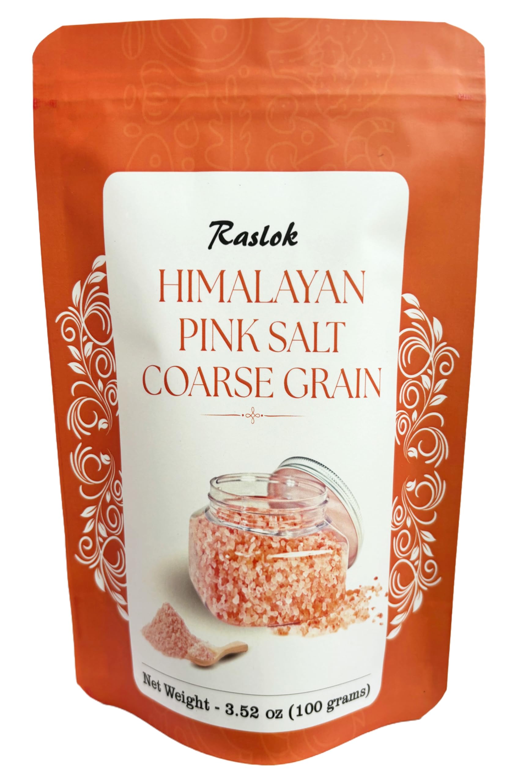 Raslok Himalayan Pink Salt Coarse Grain, 3.52 Ounces (100g), Natural Mineral Seasoning