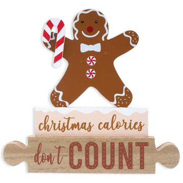 3Pcs Gingerbread Christmas Decorations Gingerbread Man Table Decor Wooden Gingerbread Candle Signs Gingerbread House Farmhouse Christmas Decoration Rustic Decorative Book Signs For Home Tiered Tray Shelf Xmas Gift Holiday