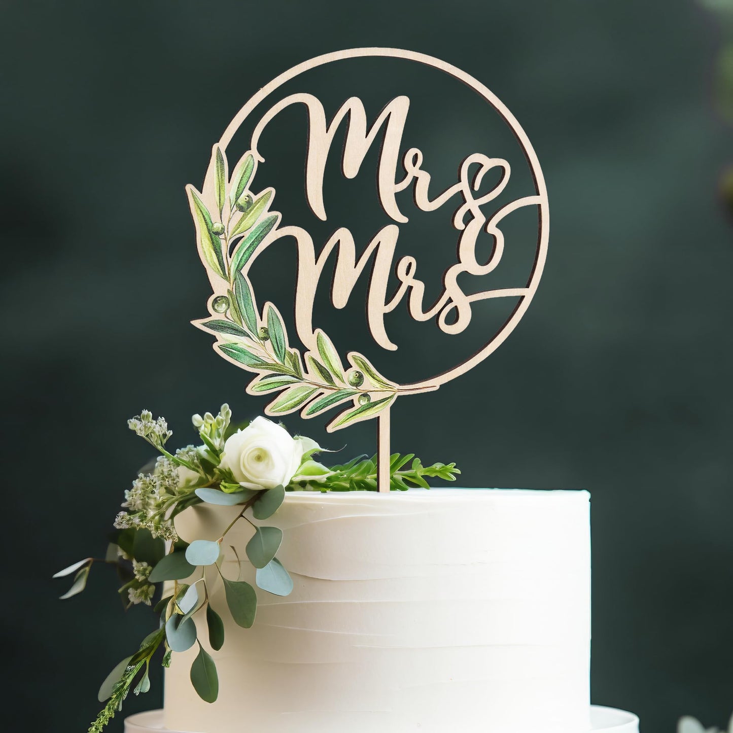 Wooden Mr And Mrs Cake Topper, Rustic Wedding Cake Toppers Bride And Groom, Novios Para Pastel De Boda, Wedding Essentials Must Have 2025, His And Hers Gifts (Greeny)