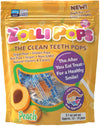 Zollipops Clean Teeth Lollipops, Peach, 3.1 Oz - Savor The Sweetness Of Peach In A Sugar-Free Lollipop For A Dental-Friendly Ind