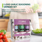 Soeos Spice Seasoning Set of 3 with Integrated Grinders, Spicy Garlic, Garlic & Herbs, Garlic Salt, Seasoning Gift Set.