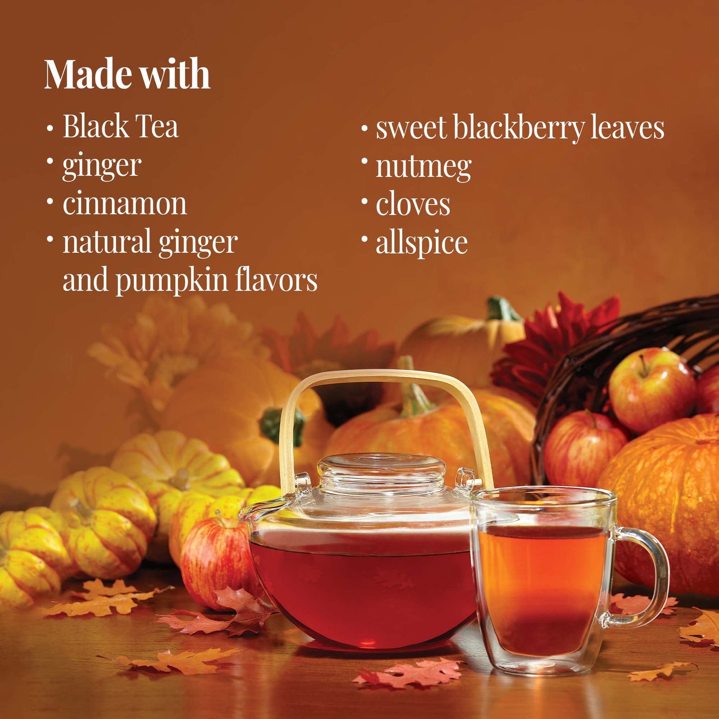 The Republic Of Tea - Pumpkin Spice Black Tea, 50 Tea Bags