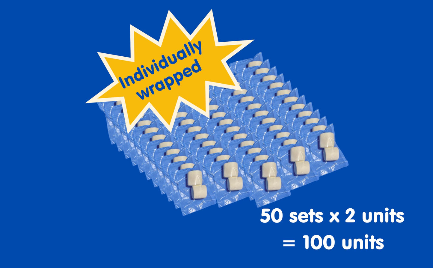 Cloudbites Individually Wrapped Marshmallows | Cylinder 1'' | 50 X 2 Sets (100 Units) | Great For S'Mores Or Snacks (Cylinder)