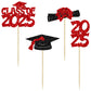 Ephlyn 36Pcs 2025 Graduation Theme Cupcake Toppers Glitter Class Of 2025 Congrats Grad Diploma Graduation Cap Cupcake Picks For