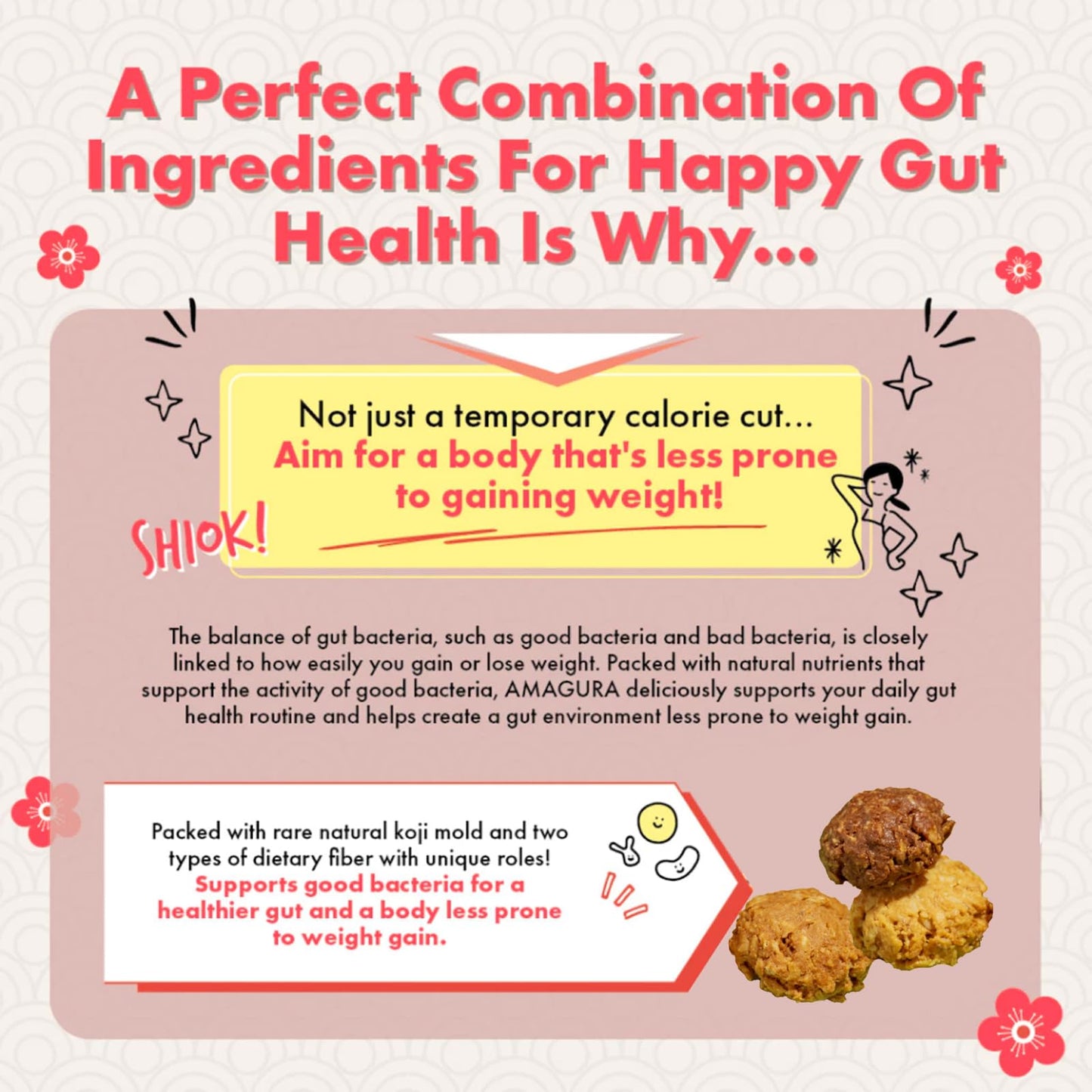 AMAGURA Amazake Oatmeal Cookies, Gluten Free, Sugar Free, Probiotics, 7oz