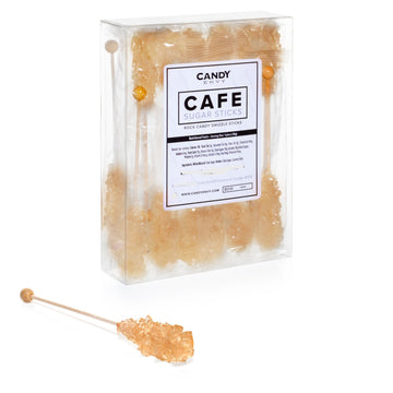 Candy Envy - Amber Caf   Sugar Sticks Mini Rock Candy - 18 Individually Wrapped Amber Treats - Original Sugar Flavored Coffee St
