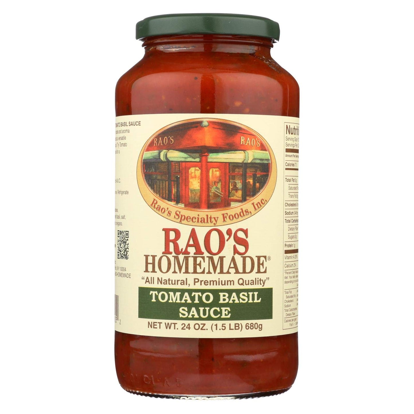 Raos Homemade All Natural Tomato Basil Sauce - 24 oz (12 Pack)