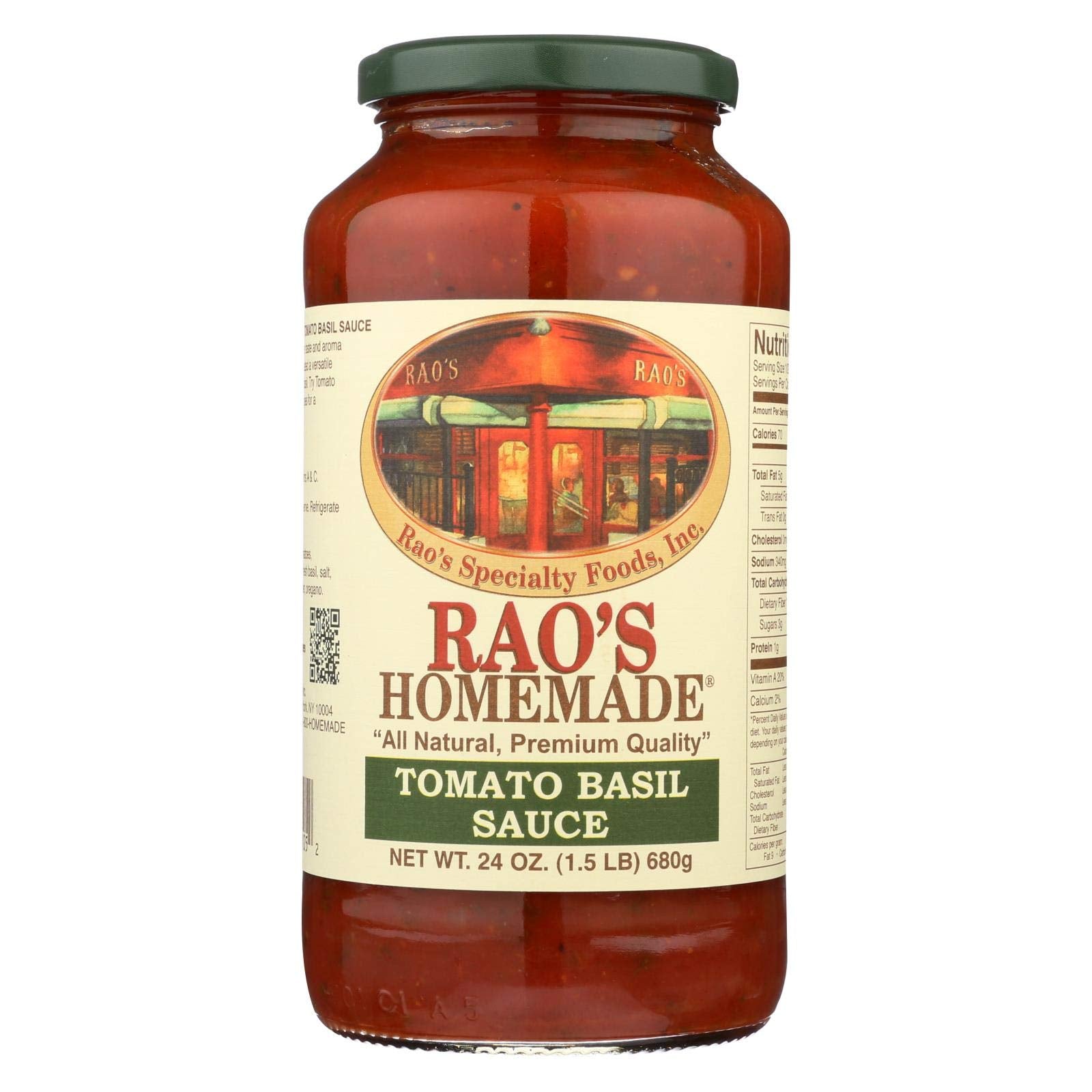 Raos Homemade All Natural Tomato Basil Sauce - 24 oz (12 Pack)