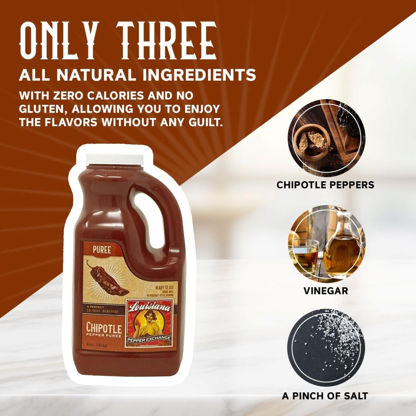 Louisiana Pepper Exchange Chipotle Pepper Puree, Fresh Replacement, 64 Ounces, Ideal for Tex-Mex, BBQ, Catering, and Big Parties