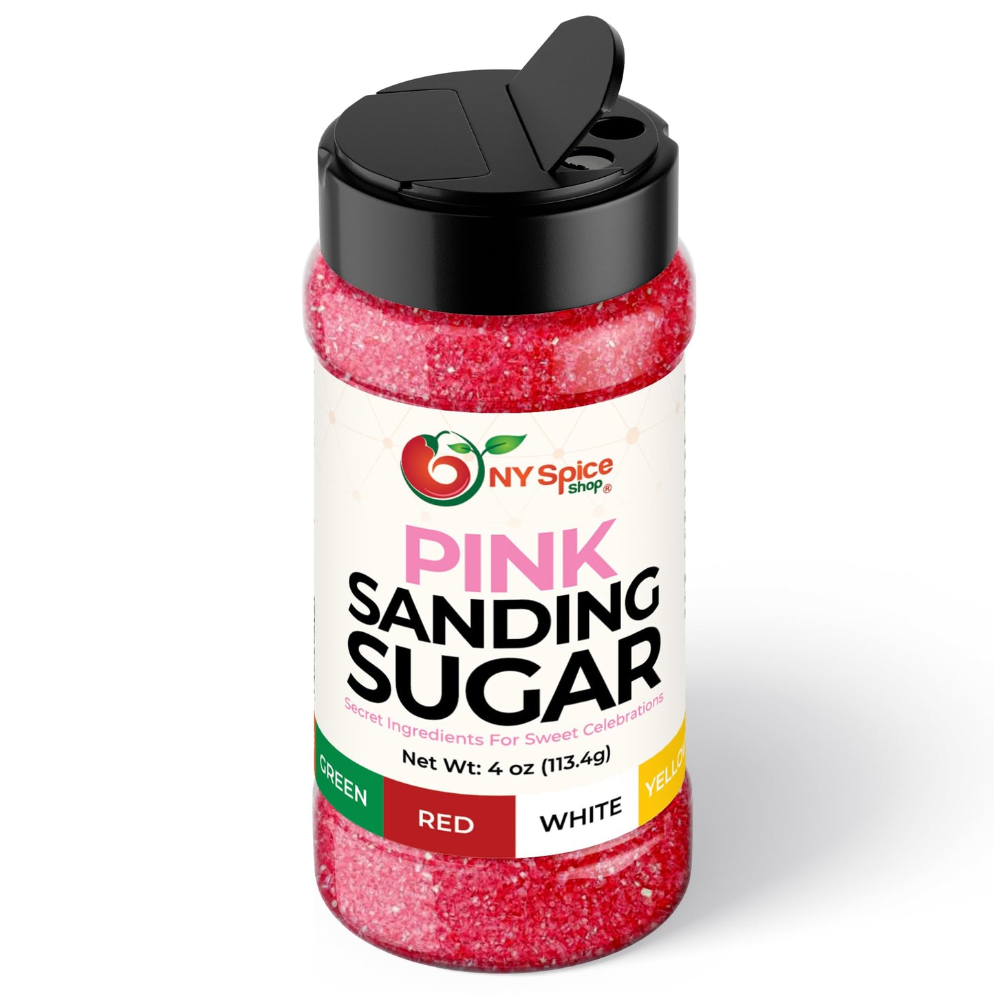 NY Spice Shop Sanding Sugar Collection - Pink Sanding Sugar, 4 Ounce Pack