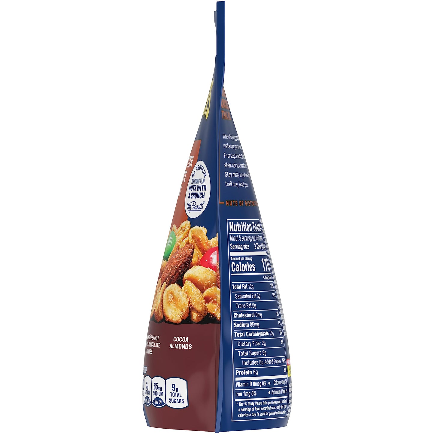 Planters Peanut Butter Chocolate Trail Mix, 12 Pack, 6 oz Bags, with Honey Peanuts, M&M Candies, Cocoa Almonds