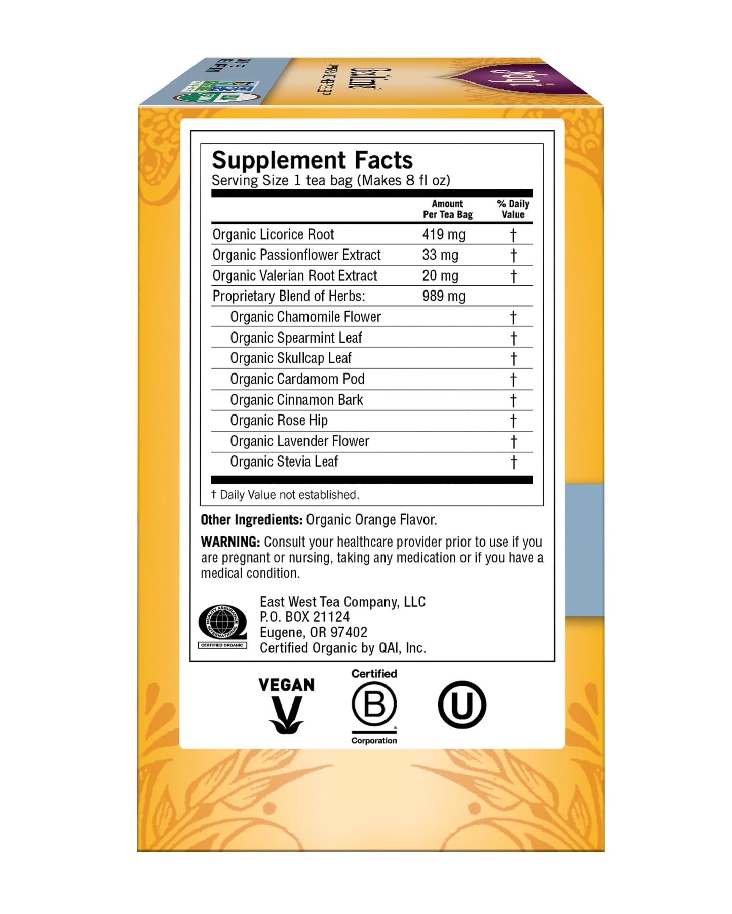 Yogi Organic Bedtime Tea, 16 Count, Herbal Tea Bags, Caffeine-Free, Relaxing Blend