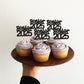 Keaziu 24 Pack Graduation Cupcake Toppers, Paper, Senior1 Black, Graduation Hat Picks for 2025 Theme Party Decorations