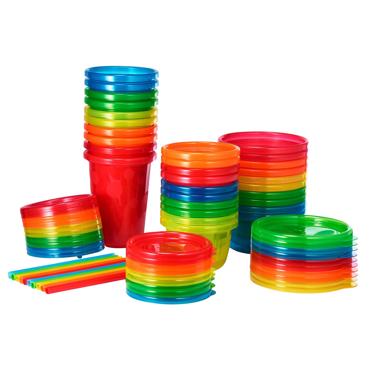 The First Years,Straw Take  Toss Party Pack, Rainbow, 30-Pieces