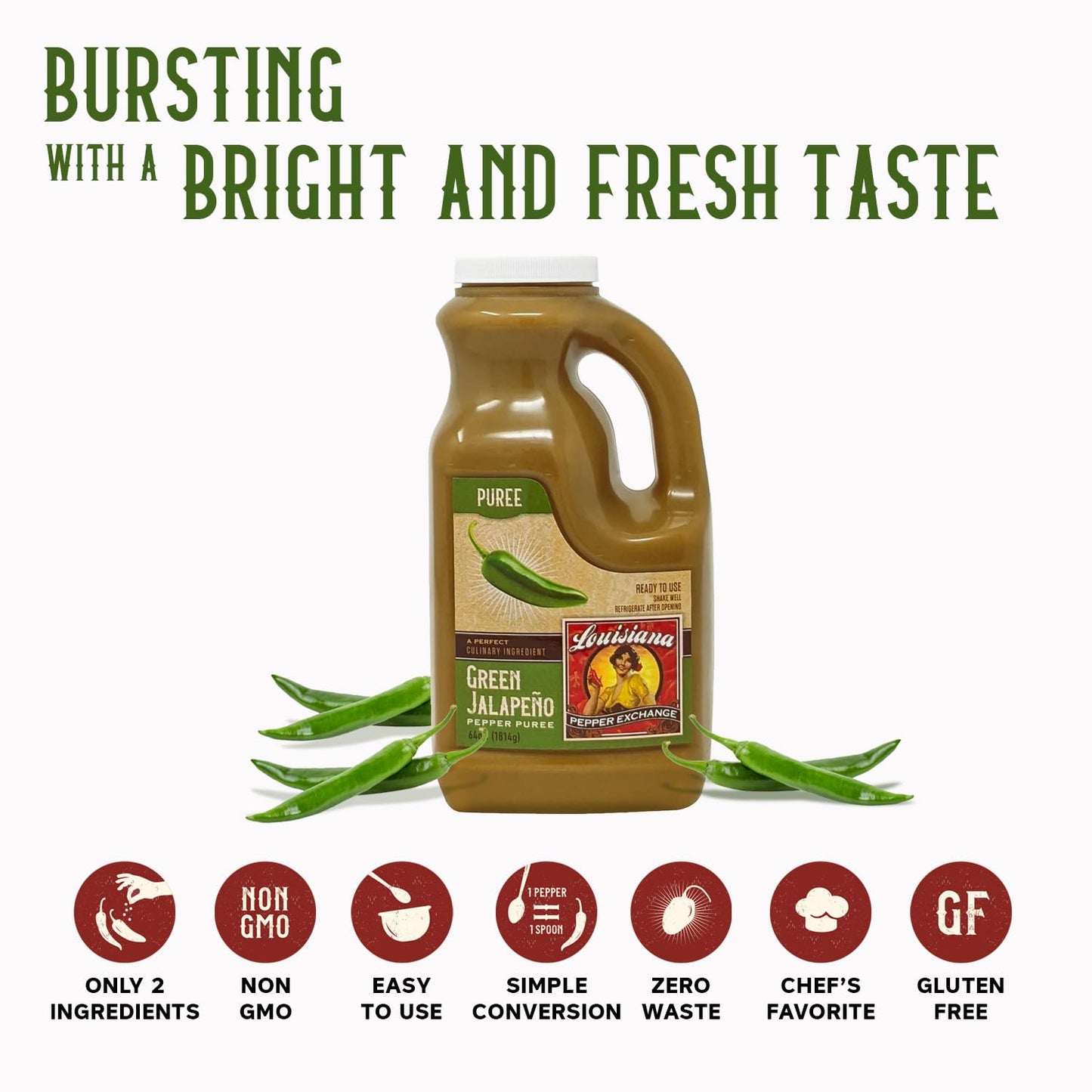 Green Jalapeo Pepper - Louisiana Pepper Exchange - Fresh Pepper Replacement. Save Time And Money In The Kitchen, No More Food Wa