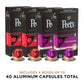 Peets Coffee Medium Roast Espresso compact pieces Variety Pack, Compatible with Nespresso, 40 Count (4 Boxes of 10 compact pieces), Intensity 8-9