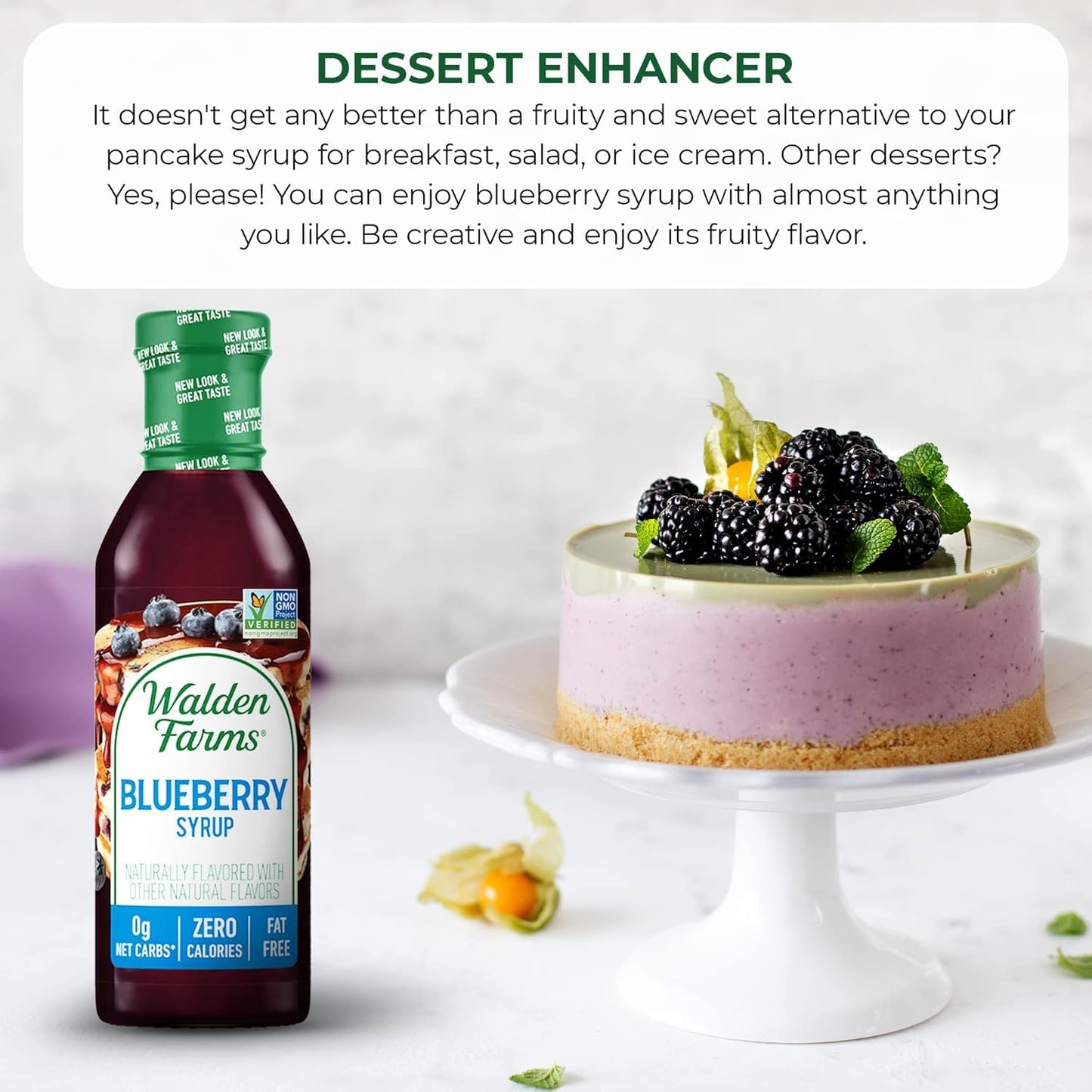 Walden Farms Blueberry Syrup - Perfect for Pancakes, Waffles, Desserts - Zero Calorie, Sugar-Free, Low Carb, Keto-Friendly, Glut