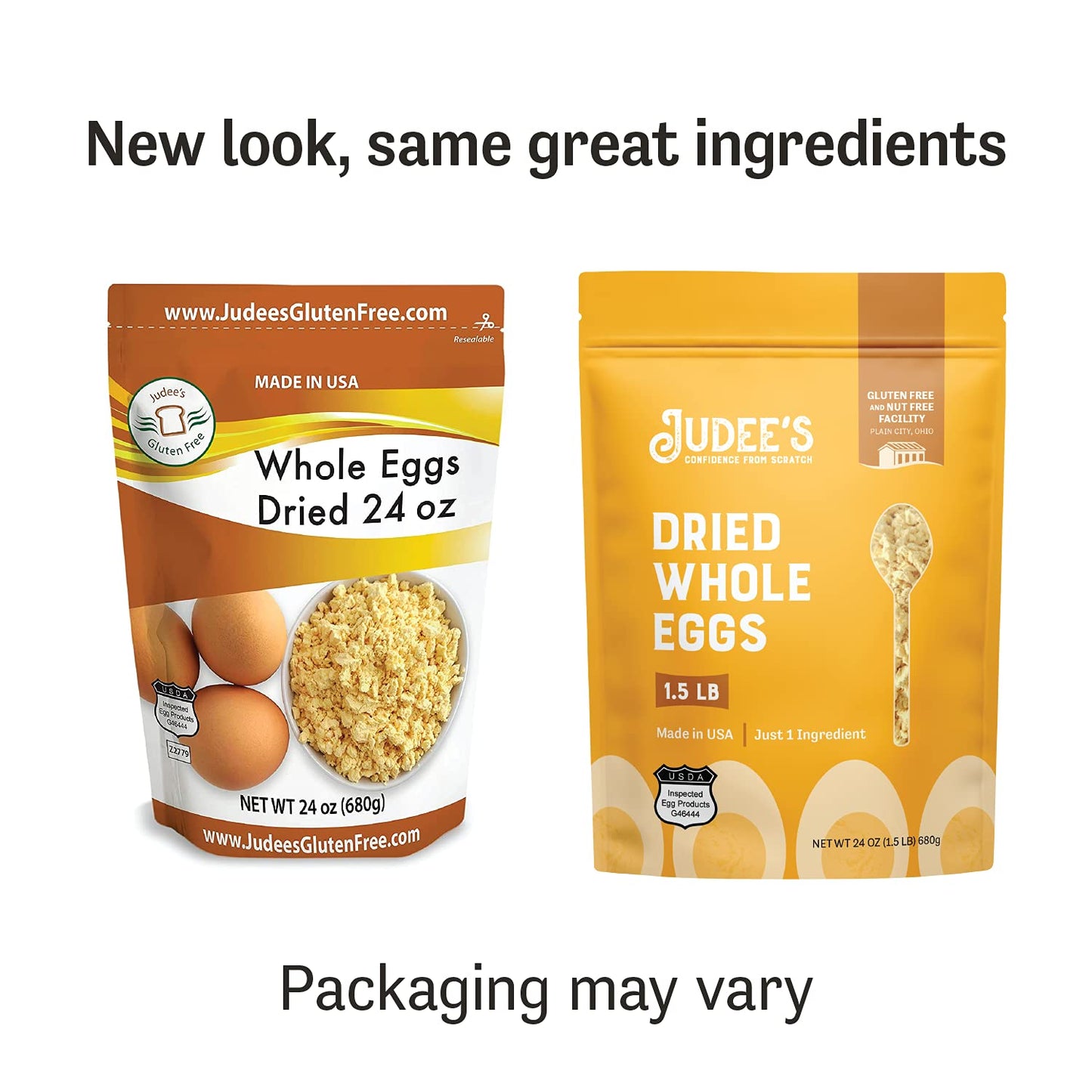 Judee s Gluten Free Dried Whole Egg Powder - Gluten-Free Egg Substitute for Baking - Protein Powder for Cooking - 1.5 lb Pouch