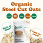 Food to Live Organic Steel Cut Oats, 3 Pounds - 100% Whole Grain Irish Oats, Non-GMO Cereal, Non-Irradiated, Vegan, Bulk, Produc