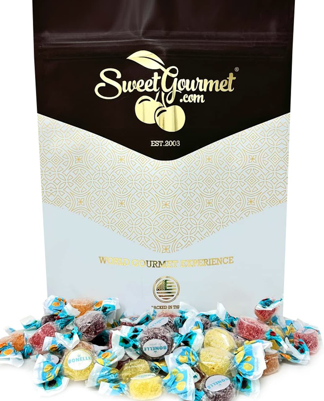 Sweetgourmet Sugar-Free Italian Assorted Fruit Jellies | Individually Wrapped | 2 Pounds