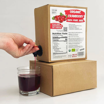 Organic Cranberry Juice Box 101.4 Fl Oz | 100% Pure Cranberry Juice, No Added Sugar, Not From Concentrate | Vegan, Organic, Non