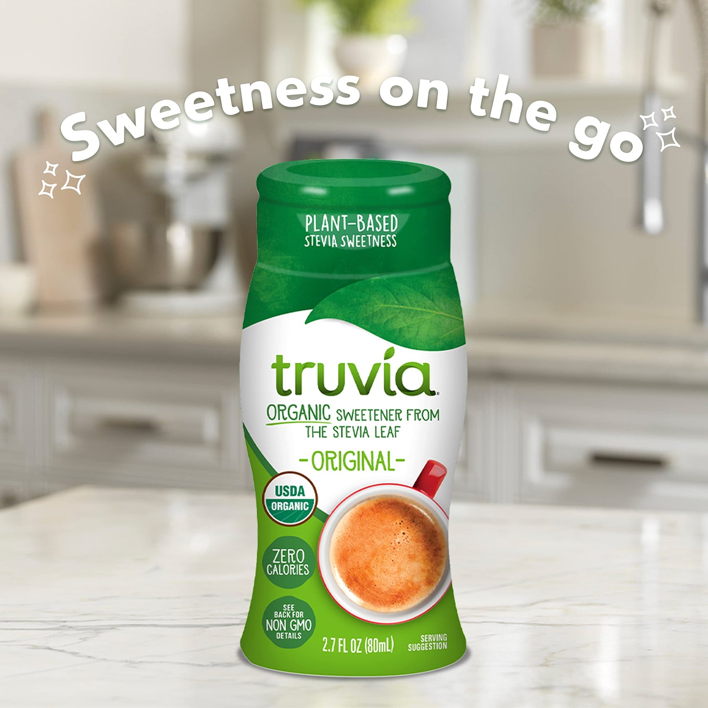 Truvia Organic Zero Calorie Liquid Stevia Sweetener Bottle Original Flavor 2.7 Fl. Oz.
