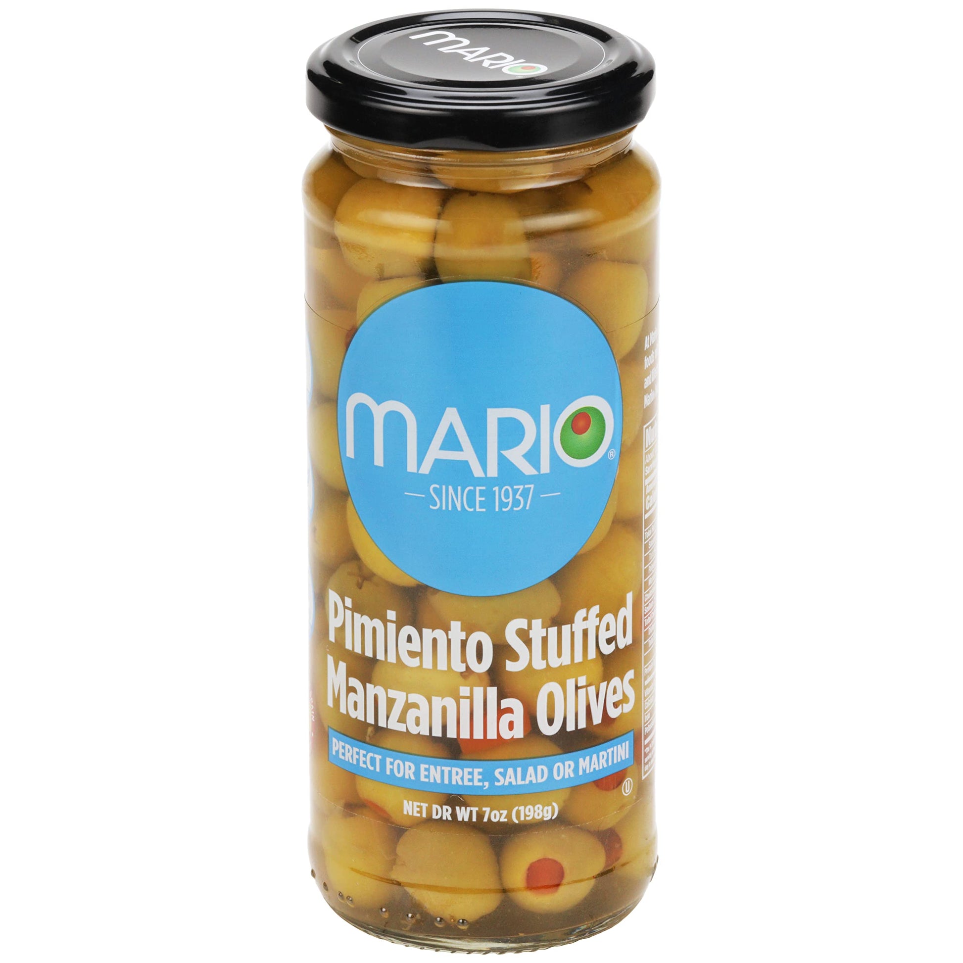 Mario Camacho Foods Manzanilla Olives Stuffed with Pimiento, 7 Ounce, Pack of 1