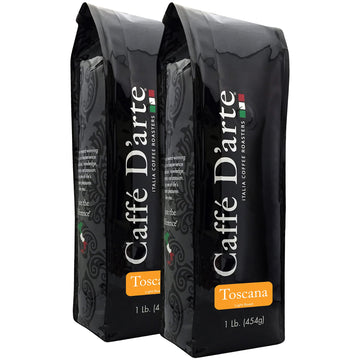 Caffe D'Arte Toscana Ground Coffee, 1 Pound, Pack Of 2