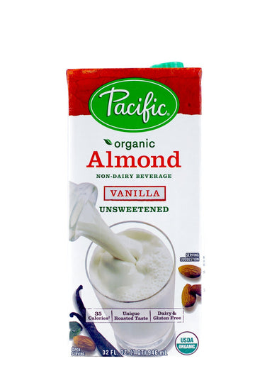 Pacific Beverages Unsweetened Almond Vanilla, Gluten Free, 32-Ounces (Pack Of6)