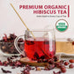 Soeos Organic Hibiscus Flower Herbal Tea, Caffeine-Free, 16oz Whole Dried Petals