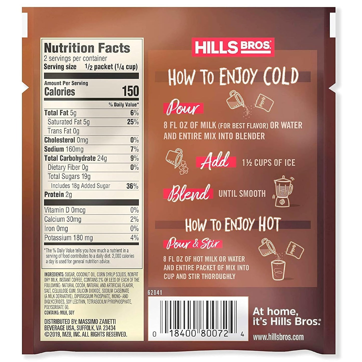 Hills Bros. Frappés Instant Drink Mix - Salted Caramel - Gluten-Free, Kosher - 27.6 Ounce Pack
