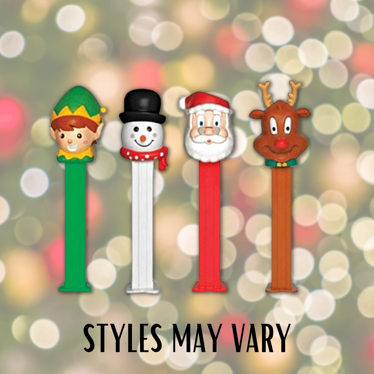Needzo Christmas Candy Dispensers With Refill Rolls, Assorted Holiday Characters, Stocking Stuffers For Boys Or Girls, Pack Of 3